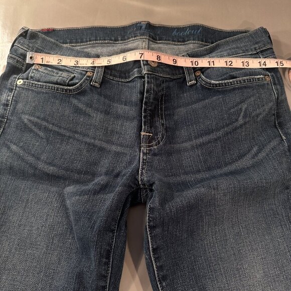 7 For All Mankind Denim Jeans Women Dojo Flared Mid Rise Pants Wide Leg Y2k - Picture 13 of 16